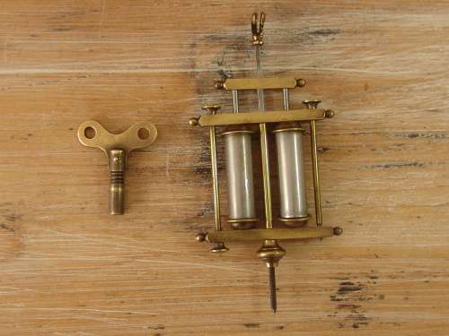 Antique 1890 Junghans Walnut cased Clock with Key. German made, Working order