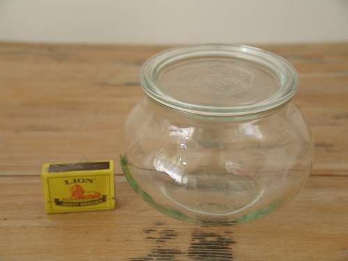 Vintage Weck Rundrand glass Jar with lid, diameter 14cm x 10cm deep