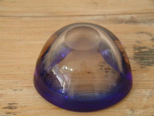 Murano Italian glass Ashtray or bowl, blue and gold, 11cm diameter, excellent condition