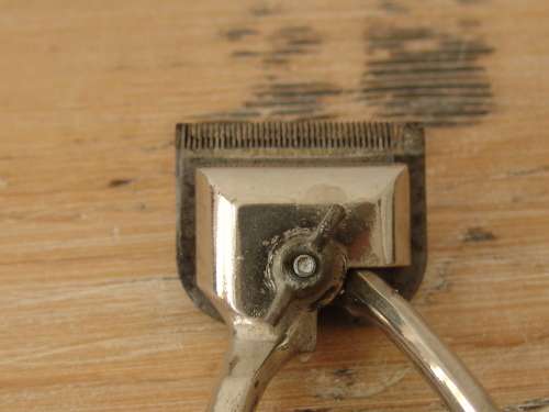 Vinatge manual hair clippers, working