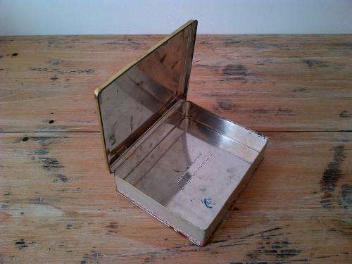 Vintage Edward Sharp Tin, steam ship. 17cm 14cm x 4cm