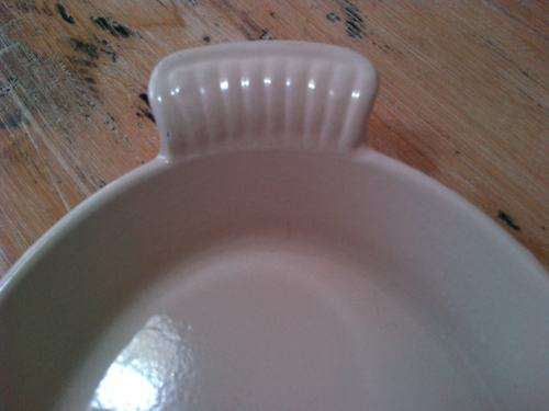 Cousances Le Creuset enamel ware, Cast Iron Casserole, France, 27cm x 21cm, Red, unused