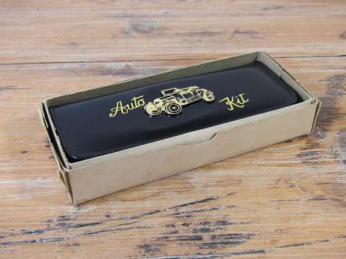 Vintage Auto tool kit in original leather pouch, excellent condition