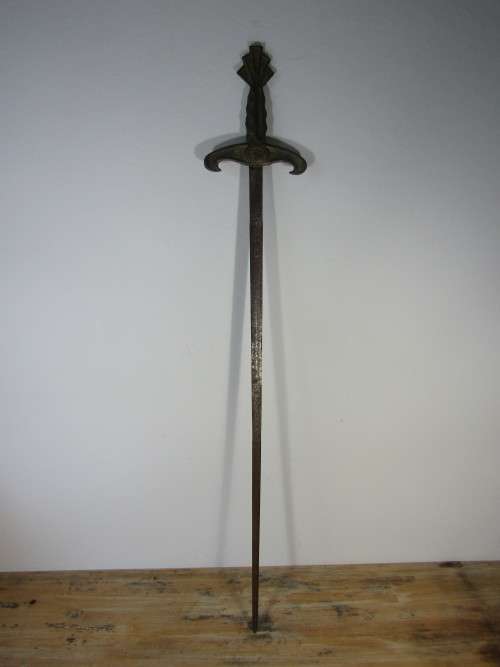Masonic free Mason ceremonial Sword, cast iron and metal, 98cm long, others available