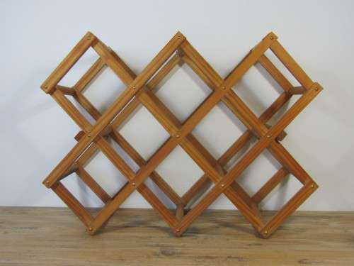 Concertina wooden Wine Rack for 10 Bottles - 49cm x 33cm