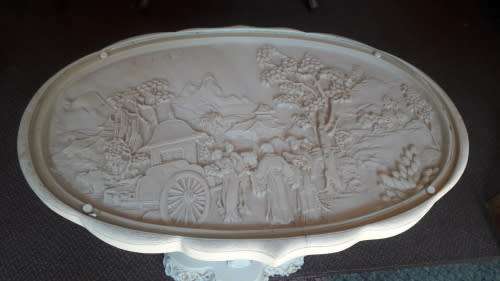 Rare Ivorine Chinese Detailed Willow - Emperor's Table signed