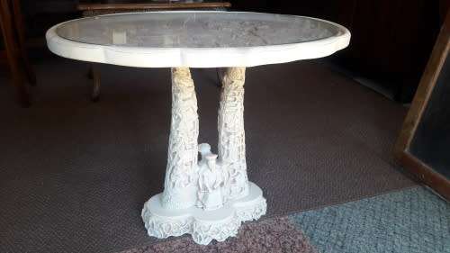 Rare Ivorine Chinese Detailed Willow - Emperor's Table signed