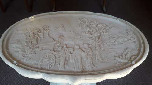 Rare Ivorine Chinese Detailed Willow - Emperor's Table signed