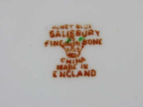 Vintage Salisbury porcelain Plate, Derby blue, 3 available, 17cm diameter