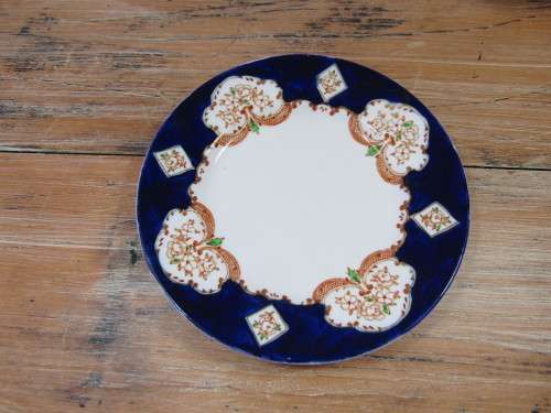 Vintage Salisbury porcelain Plate, Derby blue, 3 available, 17cm diameter