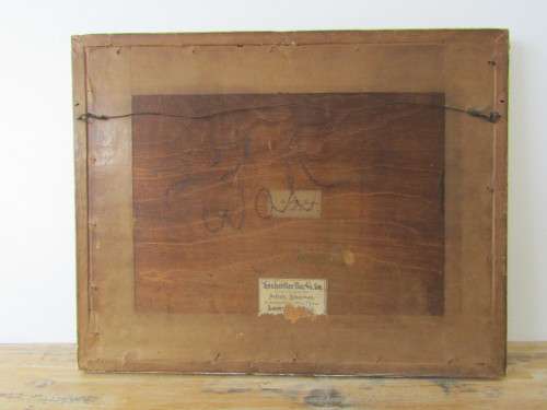 W. Carter original water colour on paper, "Beehives in English garden", 19th century, 36cm x 25cm