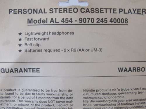 Vintage Philips personal stereo Cassette player, Walkman, mint in box