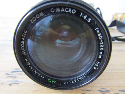 Vintage Pentax MZ50 Camera with a Hanimex 200mm 1:4,5 Lens and vintage carry Bag