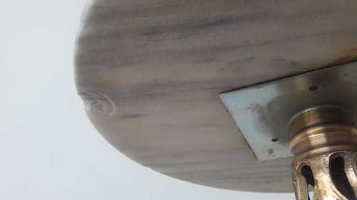 Vintage Marble top with solid Brass pedestal base side table, 43cm