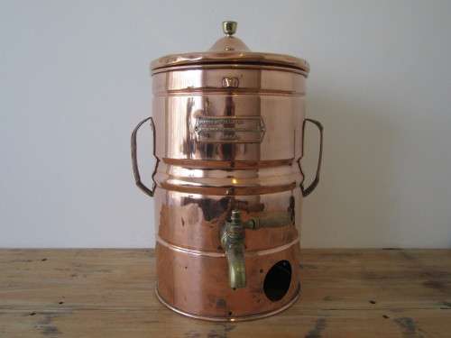 Copper and brass Urn, Butterworth productions, Durban, 40cm