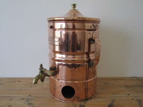 Copper and brass Urn, Butterworth productions, Durban, 40cm