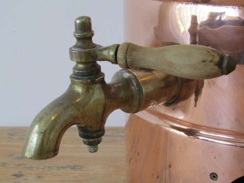 Copper and brass Urn, Butterworth productions, Durban, 40cm