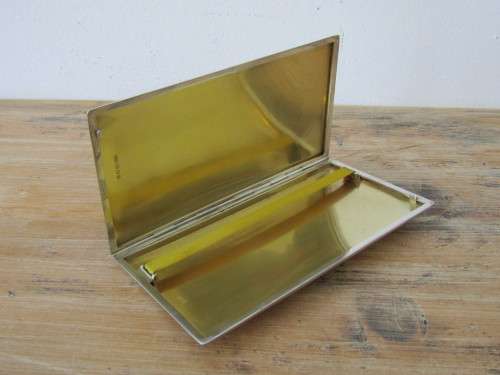 Hallmarked solid Silver Cigarette case, P&B London, 266grams, 9cm x 16cm