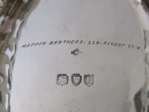 Antique Victorian Mappin Brothers hallmarked solid Silver Basket, London 1892, 420grams, prestine