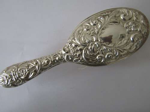 Boxed hallmarked Broadway & co. Birmingham Silver dressing table Set, 4 piece, complete