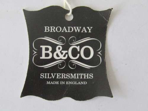 Boxed hallmarked Broadway & co. Birmingham Silver dressing table Set, 4 piece, complete