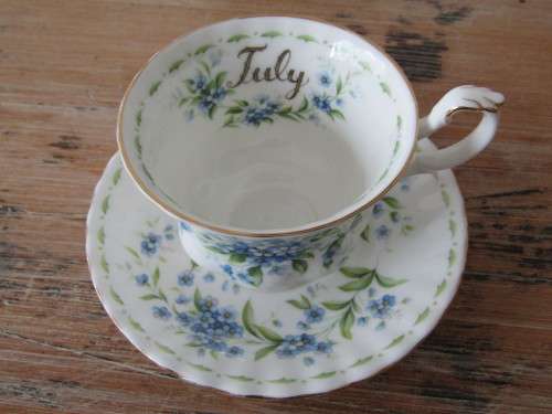Vintage non matching Trio, Royal Albert flower of the month, Forget me not and Snowdrops