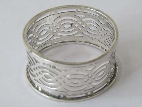 Vintage hall marked solid silver Servette ring, 14grams, Bermingham 1904