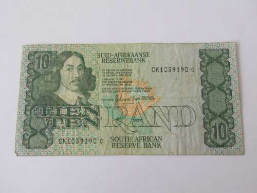 Old SA R10 Bank note, Gerhard de Kock, CK series, excellent condition