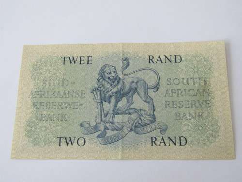 Old SA R2 bank note, 1961 to 1965, G. Rissik, B series