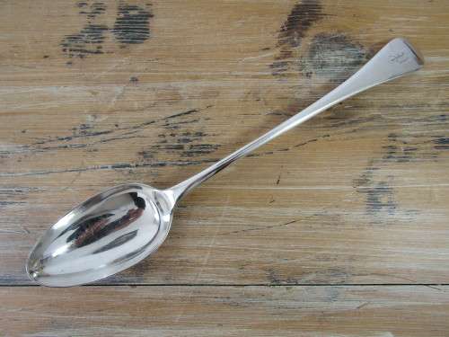 Very large vintage silverplated Serving Spoon with hallmarks, 34cm long