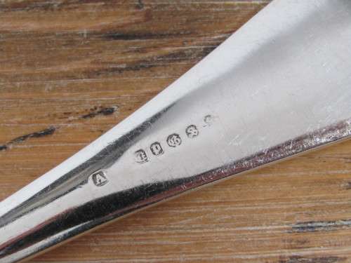 Very large vintage silverplated Serving Spoon with hallmarks, 34cm long