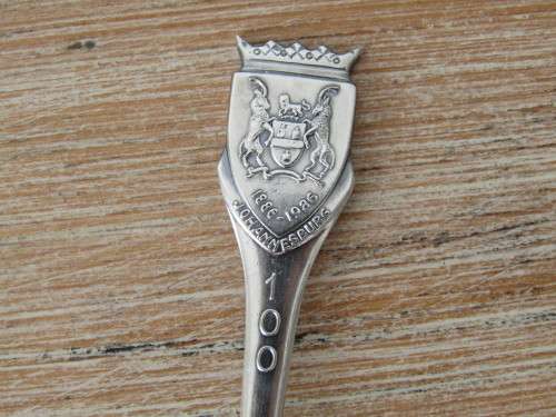 Set of 7 Johannesburg 100, 1886 - 1986 Niekerk 90 silverplated spoons, 12cm, excellent condition