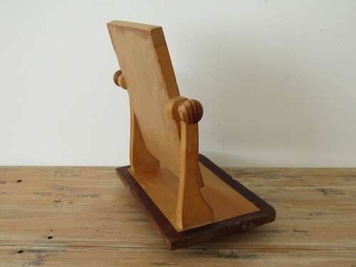 Vintage wooden two tone table top tilting Mirror, 27cm x 31cm x 18cm
