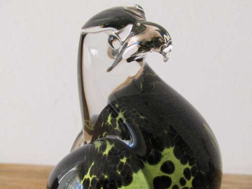 Vintage Ronneby Swedish hand made art crystal Eagle ornament, 23cm high, excellent condition