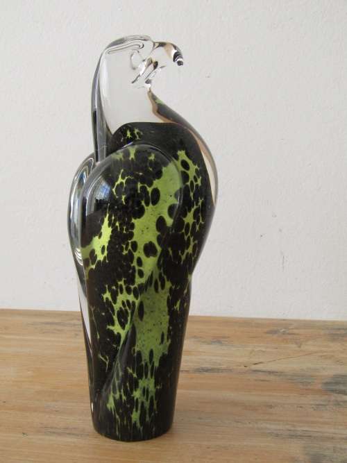 Vintage Ronneby Swedish hand made art crystal Eagle ornament, 23cm high, excellent condition