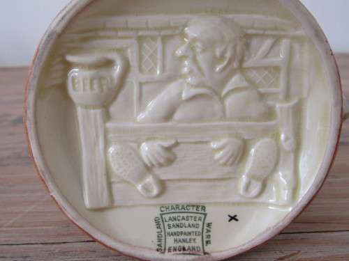 Vintage Lancaster Sandland toby charater Mug with silverplated rim, Weller and Sairey, 12cm deep