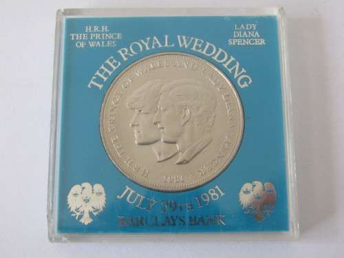 1981 Royal wedding Crown, Charles and Diana, Barcleys Bank, cased