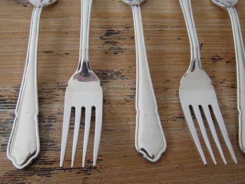 Set of 6 vintage Eetrite silverplated A1 Dubarry Forks, 18cm, excellent condition, others available