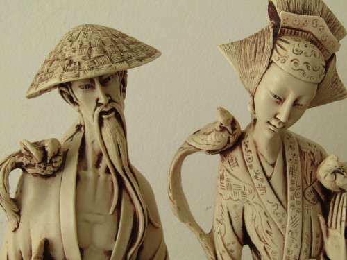 Pair of large Oriental Figurines, 48cm tall, excellent condition