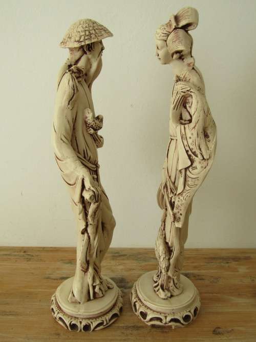 Pair of large Oriental Figurines, 48cm tall, excellent condition