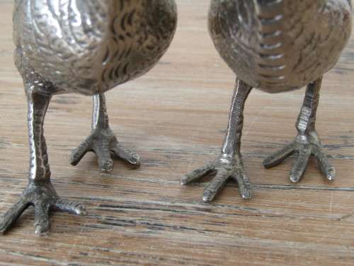 Lot of two vintage metal Bird ornaments, Italy, 22cm, excellent condition