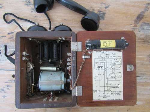 Antique Ericsson wooden box Telephone, England **No reserve Telecommunication auction now on**