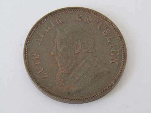 1898 ZAR Penny coin, Paul Kruger, excellent condition, ready for grading