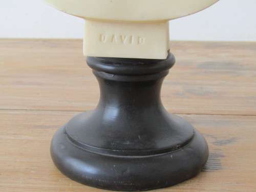 Vintage Italian Bust of David on wooden base and with markings, 26cm tall, excellent condition