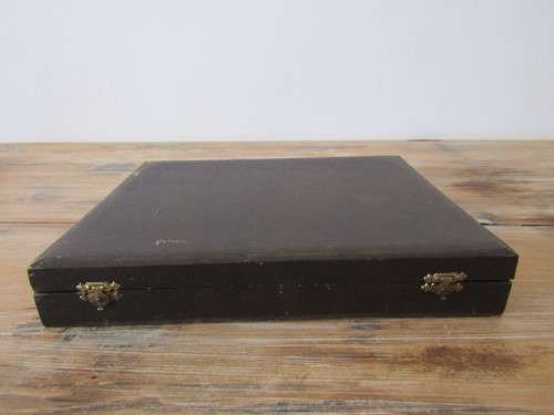 Vintage 6 place boxed Bone handle Fish fork and knife Set, Chrome plate on Nickel Silver, 12 piece