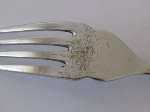 Vintage 6 place boxed Bone handle Fish fork and knife Set, Chrome plate on Nickel Silver, 12 piece