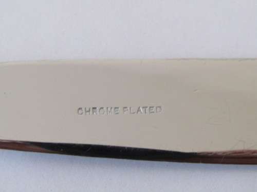 Vintage 6 place boxed Bone handle Fish fork and knife Set, Chrome plate on Nickel Silver, 12 piece