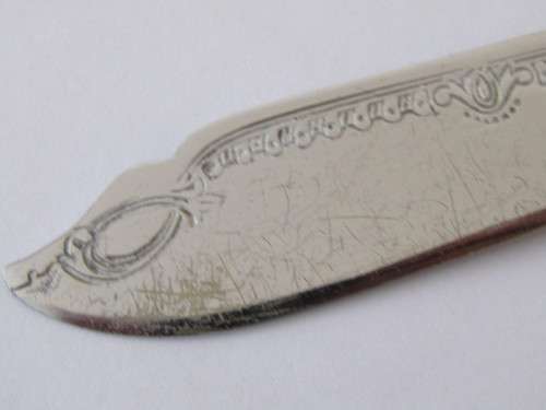 Vintage 6 place boxed Bone handle Fish fork and knife Set, Chrome plate on Nickel Silver, 12 piece