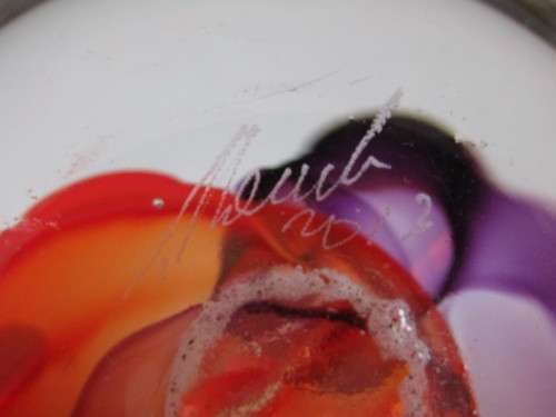Magnificent David Reade original signed art glass Paperweight, 2013, Large 11cm diameter