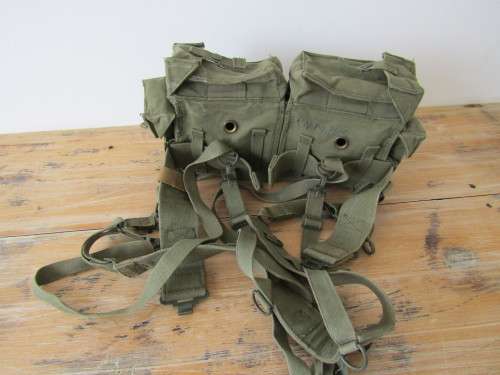 Original old SADF military Webbing Kidney Pouches with straps